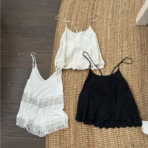 Bundle- Gentle Fawn Black and White Lace Tops